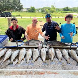 10 redfish and blue catfish caught by 4 people in Elmendorf