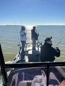Two people fishing at Port Mansfield