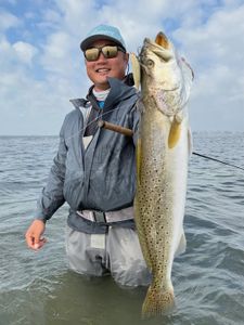 One person fishing at Rockport