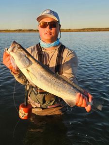 A person fishing in Rockport