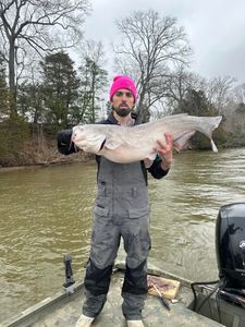 A huge blue catfish caught at Rappahannock Academy