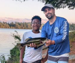 Largemouth bass caught by two anglers in Paul Smiths