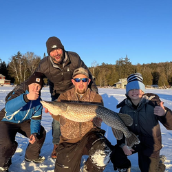 Catch of a massive northern pike fish while fishing in NY