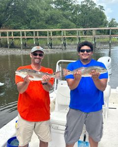 Two redfish caught while fishing in Wilmington