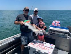 Four people fishing for Atlantic Sharpnose Shark in FL