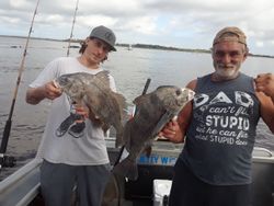 Two black drum fish caught in FL