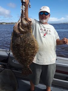 A large summer flounder caught on a fishing trip in FL