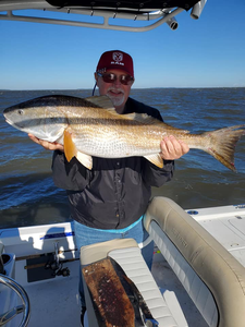 Angler with a big fish catch in Brunswick
