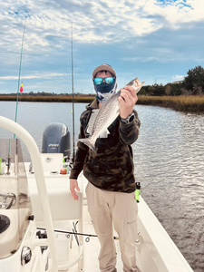 Spotted Weakfish, 13 inches, fishing in Brunswick