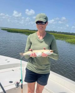 Caught a beautiful rainbow trout while fishing in GA