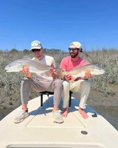 Two redfish caught during fishing in GA