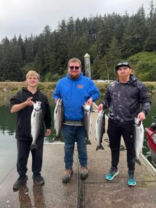 Three anglers fishing at Myrtle Creek