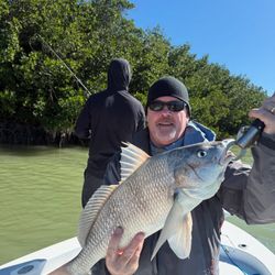 Angler with black drum fish in FL