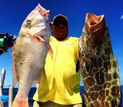 Two southern flounder caught fishing in Tavernier