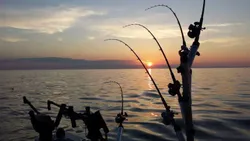 Scenic landscape in Minnesota with fishing gear