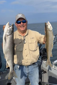 Two lake trout caught while fishing in Minnesota