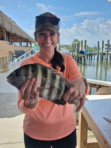 Sheepshead fish caught during fishing trip in Port Orange Florida