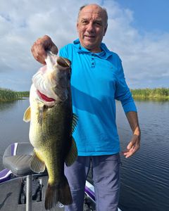 A lone angler fishing in Fellsmere, Florida