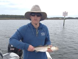 Spotted weakfish measuring 11 inches, caught while fishing in FL