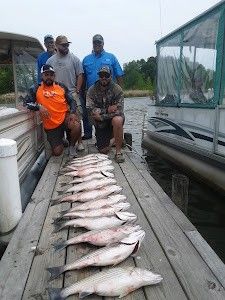 Two anglers fishing at Cross Street