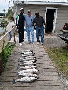A group of 3 people fishing at Cross Street