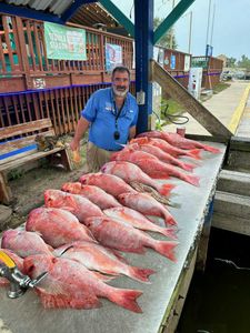 Two anglers fishing in Port Isabel