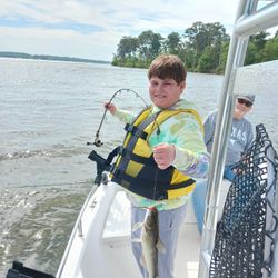 Hooked a lively channel cat—pure excitement!