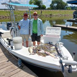Loaded haul! Hybrid bass and catfish galore.