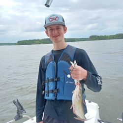 A single blue catfish measuring 9 inches, caught in TX