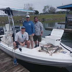 Three people fishing in Willis