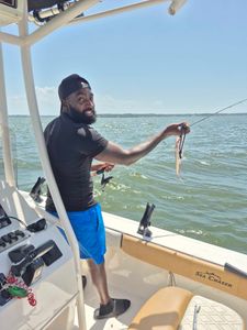 Lone angler fishing in Texas
