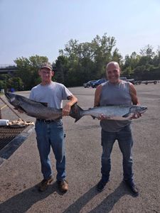 Two rainbow trout caught while fishing in OH
