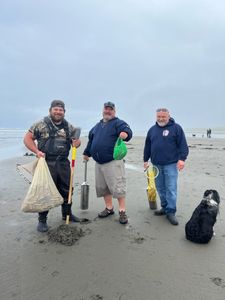 A group of 3 people fishing on Peter Iredale Rd