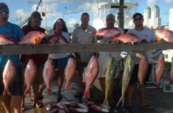 Anglers with a bountiful catch of 9 fish in TX