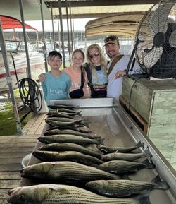 A flathead grey mullet fish caught by 4 people in Pottsboro