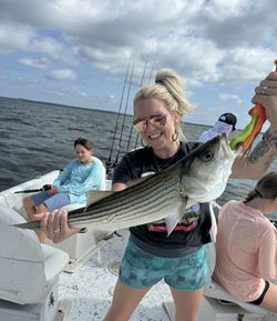 Striped bass caught by two anglers in TX