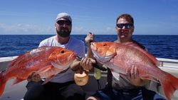 Two anglers holding big fish in FL