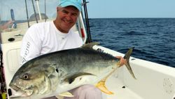 A huge Crevalle Jack fish caught while fishing in St. Augustine