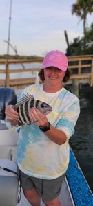 Sheepshead fish caught on fishing tour in Johns Island