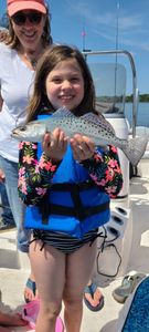 Caught a spotted weakfish measuring 17 inches on Johns Island