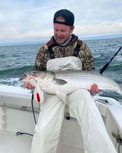 One angler catches a fish in Manasquan