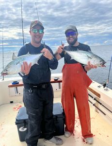 Two little tunny fish caught on fishing tour in NJ