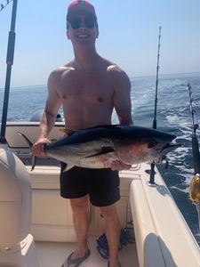 Blackfin Tuna, a big 21-inch fish, caught while fishing in MA