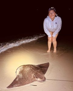 Angler with a fishing rod enjoying the view in Cape May