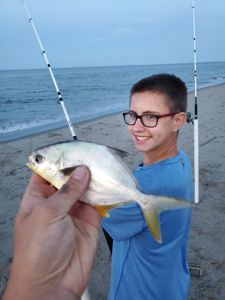 Photograph of a Florida Pompano, a 23-inch fish caught while fishing in NJ