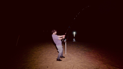 Night fishing action on Cape May's sandy shores.