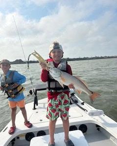Redfish caught during fishing trip in Corpus Christi TX on boat