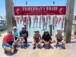 Group of 6 people enjoying fishing trip in Corpus Christi