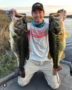 Two fishermen in Miami with big fish caught fishing
