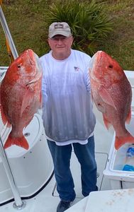 Two large red snapper caught fishing in Gulf Shores Alabama